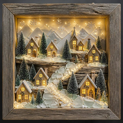 🎁Last Day 50% OFF -🔥💝Coastal Lighthouse Sea Glass Shadow Box Night Light