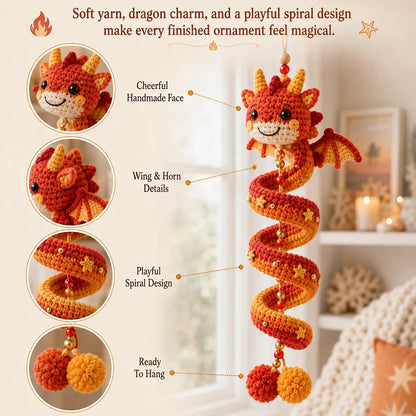 ⏳ Last Day 49% OFF – 🐉 DIY Dragon Spiral Hanging Ornament Crochet Kit ✨