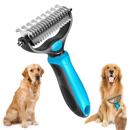 Double-Sided Deshedding Pet Brush – Dual-Sided, Ergonomic & Gentle for Dogs & Cats 🐶