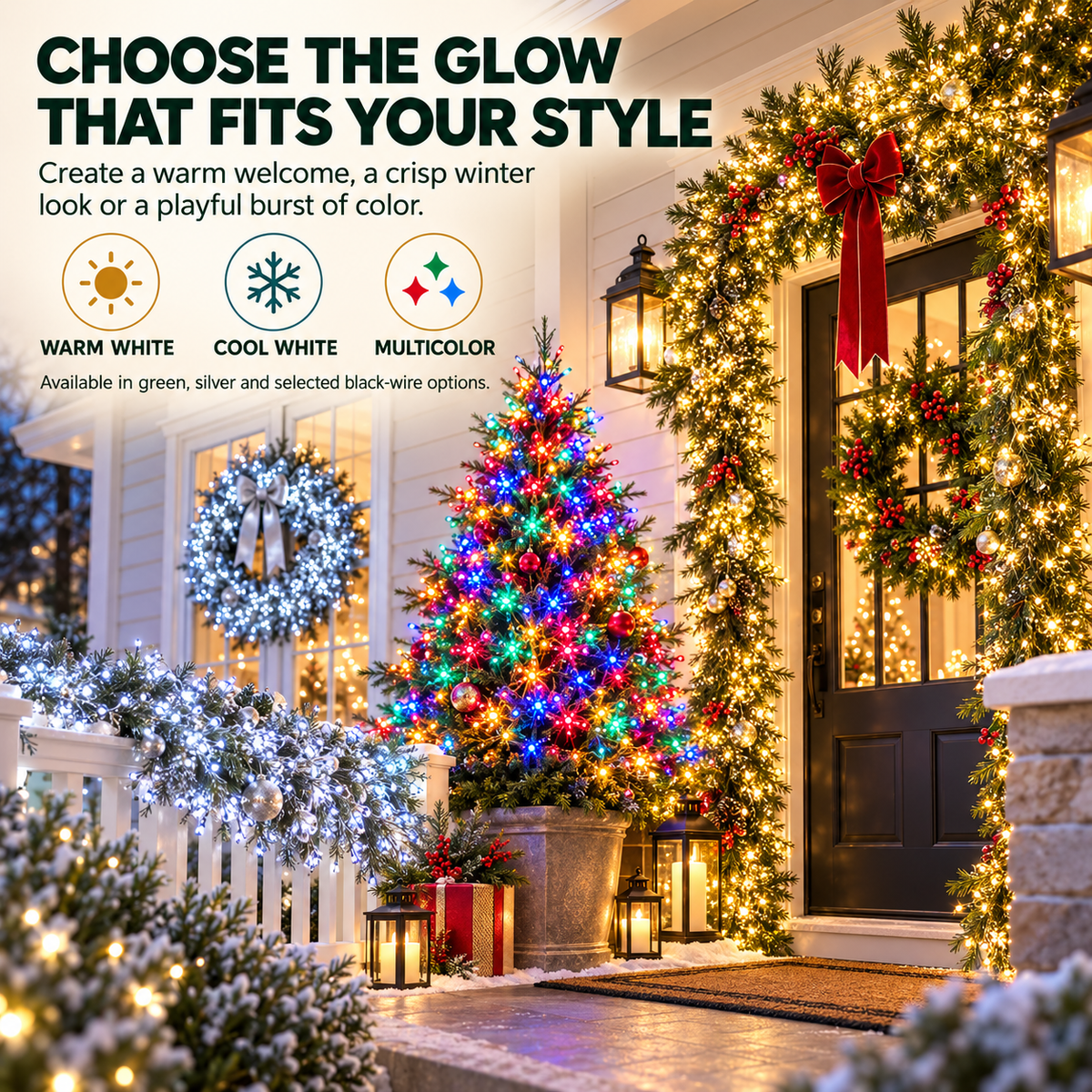 ✨ USB-Powered LED Cluster Christmas Lights 🎄 8 Modes, Remote Control & Multicolor or Warm White