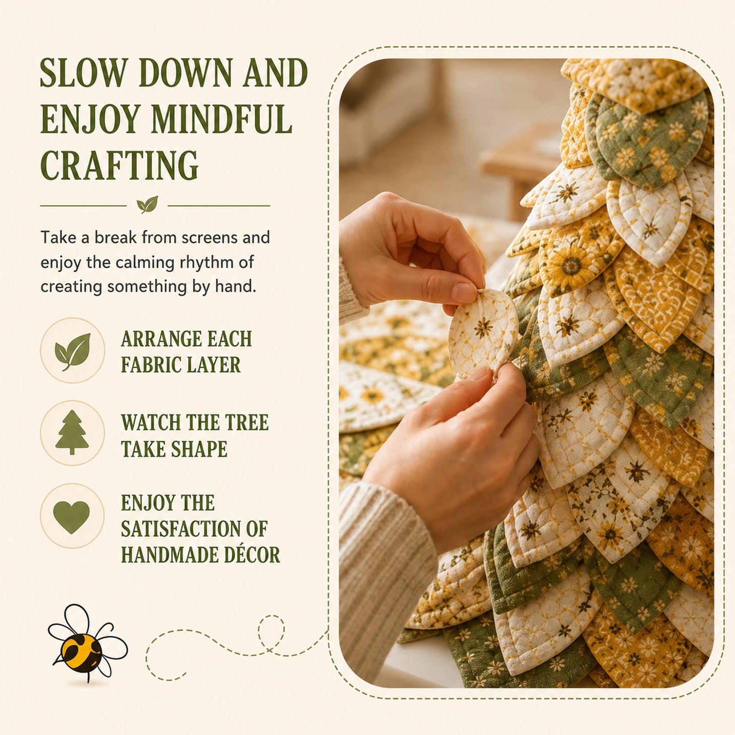 🌻Sunflower Bee Garden Tree DIY Kit - Handmade Fabric Tabletop Tree Decor