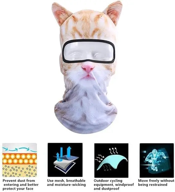 🔥 50% OFF 🐱 3D Animal Ski Balaclava with Ears – Fun Winter Face Mask