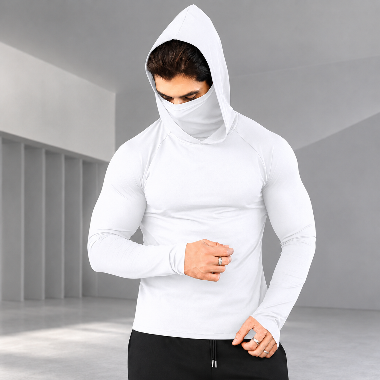 🍂 CLEARANCE SALE: 50% OFF |🛡️ 3-in-1 Integrated Hooded Sun Shirt with Face Cover 🚴‍♂️