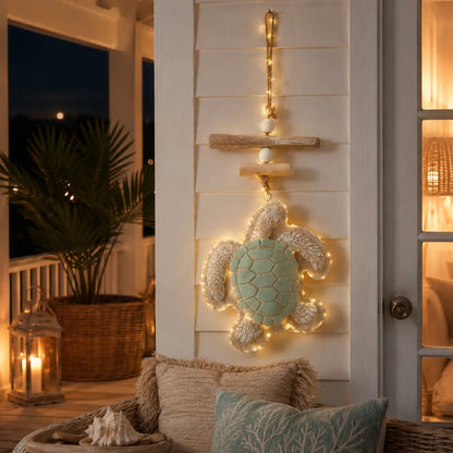 🐢✨ Glowing Sea Turtle Wall Art – Coastal Ocean Decor