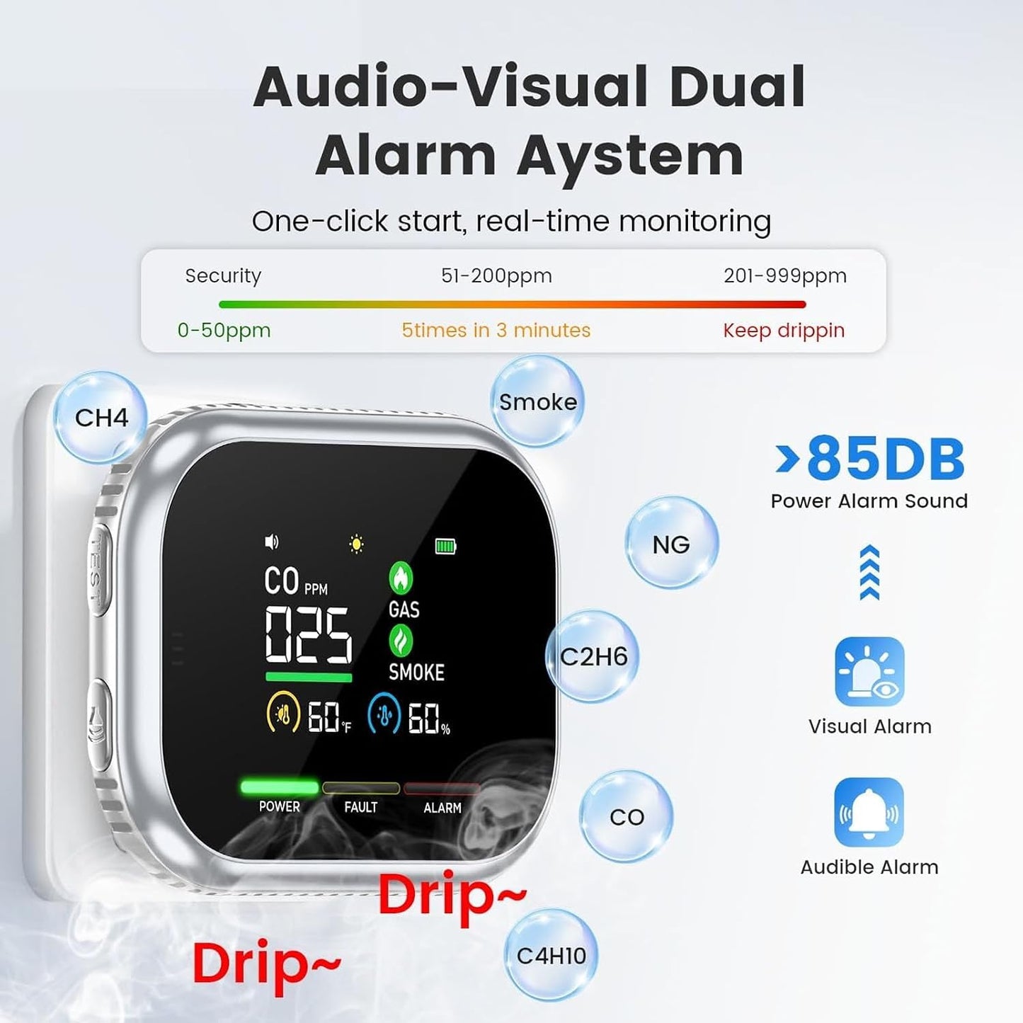 The new 2026 model portable environmental monitor is equipped with a high-definition display that shows temperature and humidity data.