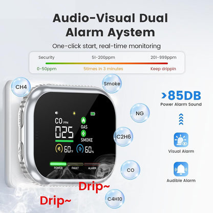 The new 2026 model portable environmental monitor is equipped with a high-definition display that shows temperature and humidity data.