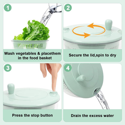 🥗 5-in-1 Salad Spinner Prep Bowl – Vegetable Washer & Slicer Set