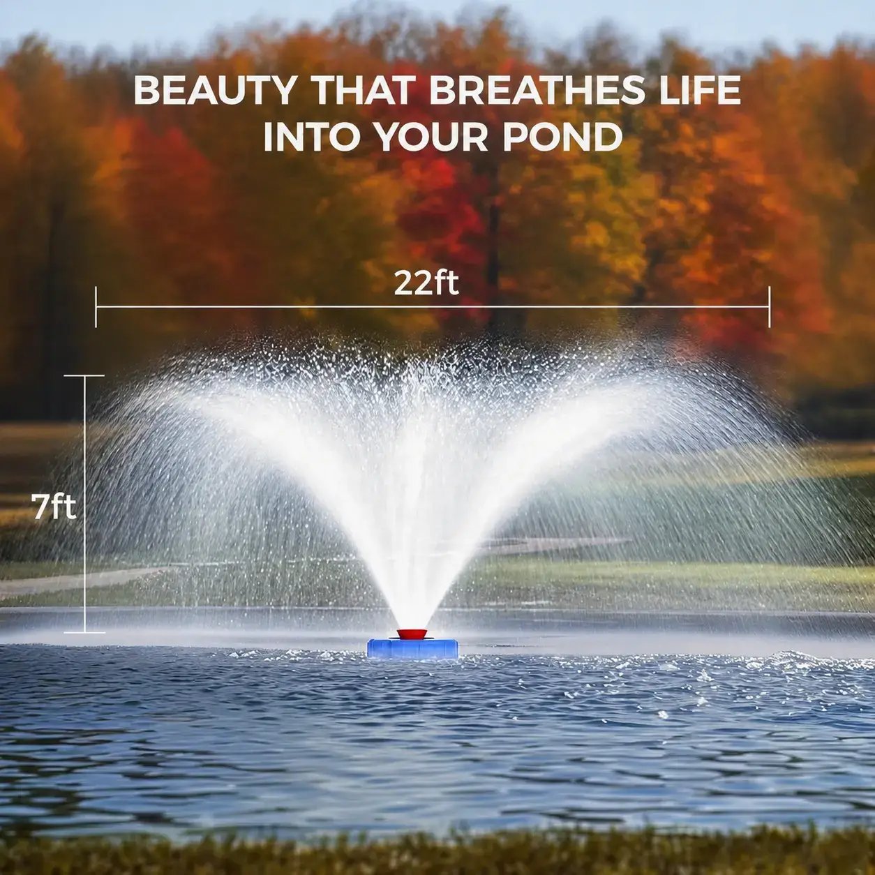 💧 1HP Pond Fountain Aerator – 15000 GPH Floating Lake Pump
