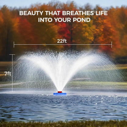 💧 1HP Pond Fountain Aerator – 15000 GPH Floating Lake Pump