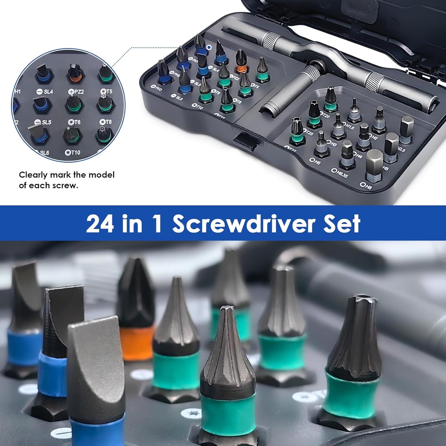 Magnetic Ratchet Screwdriver Set