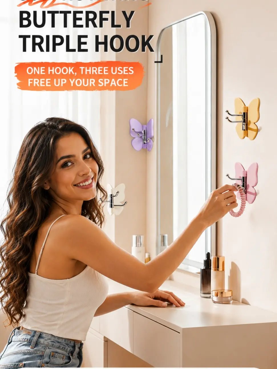 🦋 Buy 1 Get 1 Free 🎁 4-Piece Set of Rotating Butterfly-Shaped Hooks