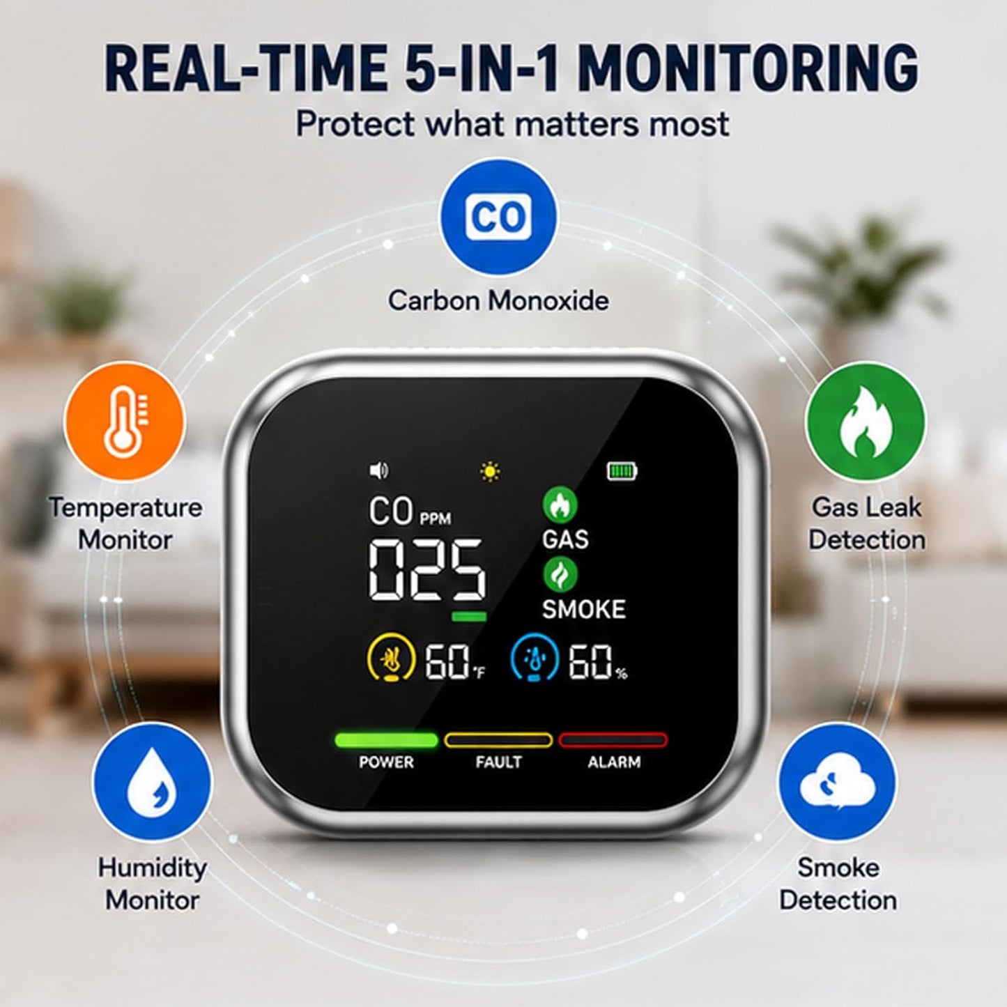 The new 2026 model portable environmental monitor is equipped with a high-definition display that shows temperature and humidity data.