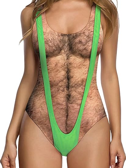 🔥Last Day 50% OFF ✨Funny Hairy Chest One Piece Swimsuit