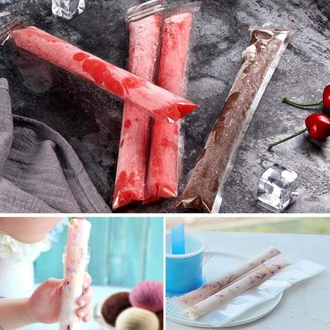 100 Disposable Ice Popsicle Mold Bags