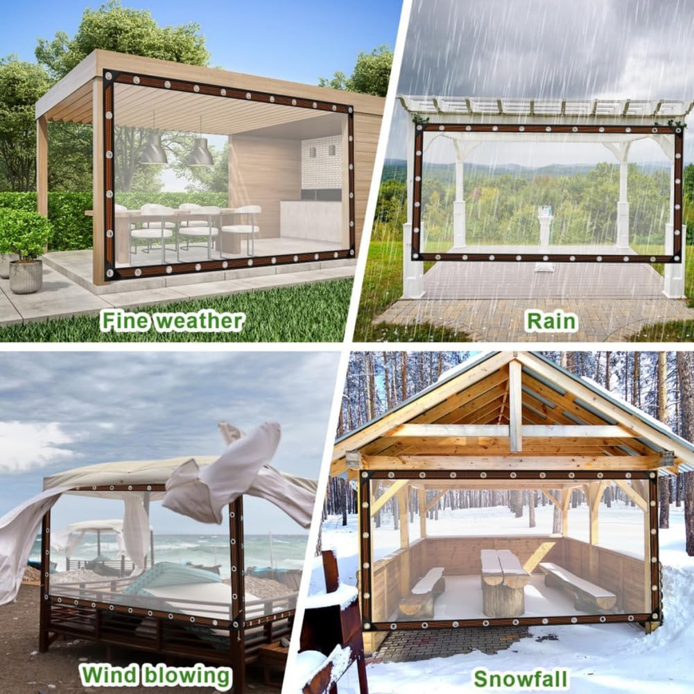 🌧️ 50% OFF Clear Waterproof Tarp – Heavy Duty Outdoor Weather Protection Cover