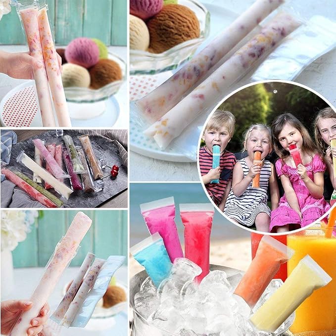 100 Disposable Ice Popsicle Mold Bags