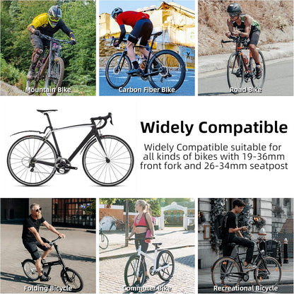 🚲 ROCKBROS Retractable Bike Mudguards - Adjustable Fender Set for MTB & Road Bikes - Instant Mud & Splash Protection