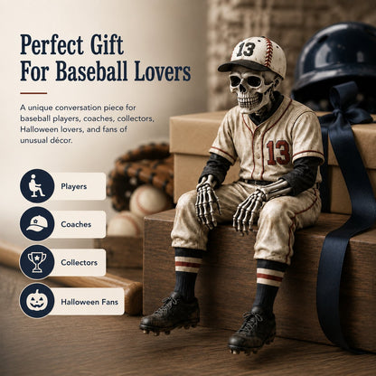 ⚾ Baseball Skeleton Shelf Sitter – Spooky Sports Decor Gift