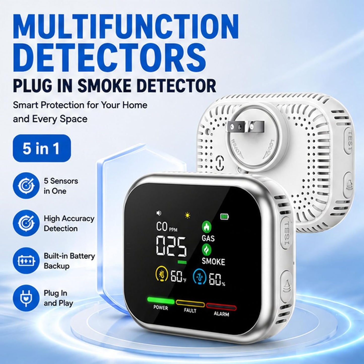 The new 2026 model portable environmental monitor is equipped with a high-definition display that shows temperature and humidity data.