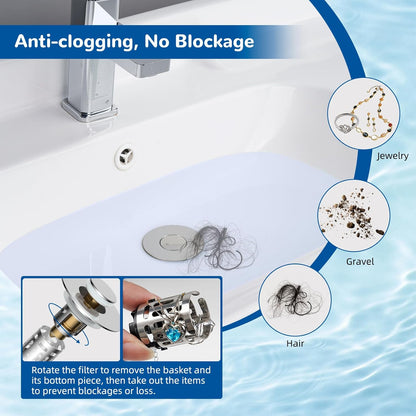 Universal Bounce-Back Bathroom Sink Stopper