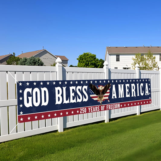 🎆✨🇺🇸 God Bless America Banner • Oversized 10ft 250th Anniversary Decor 🎉
