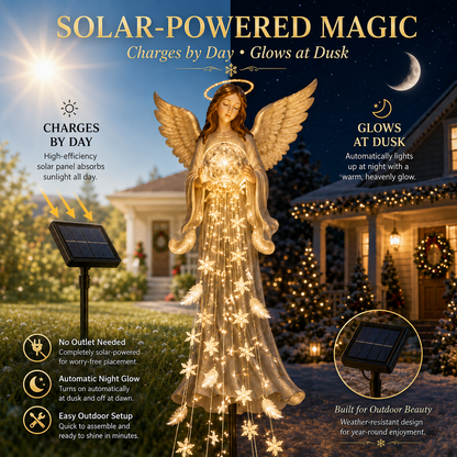 🎁 Today Only: Get 49% Off👼 Angel Blessing Fountain™ Solar Cascading Christmas Garden Light ✨