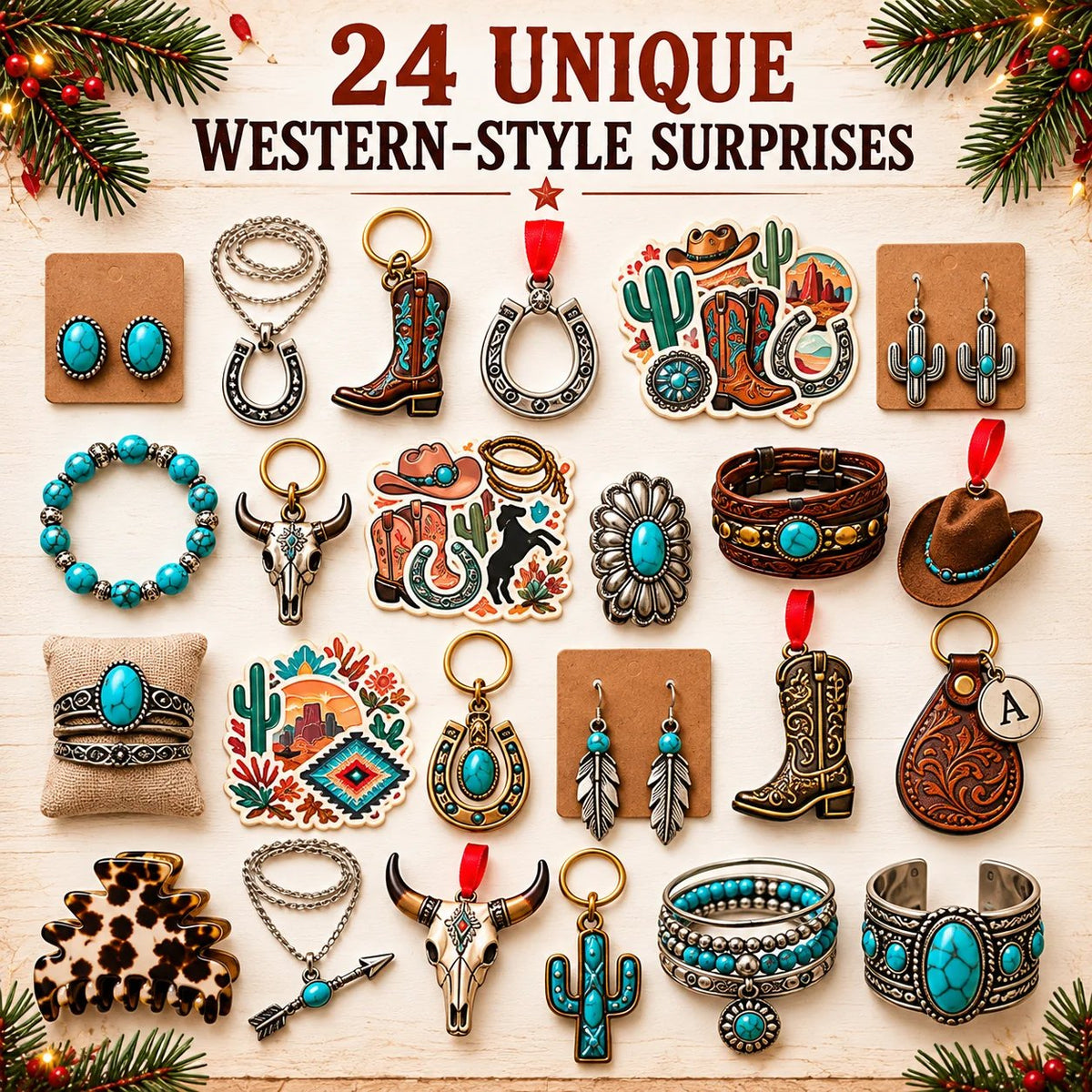 ⏳ Last Day 49% OFF - 🤠 24-Day Cowgirl Christmas Countdown Calendar