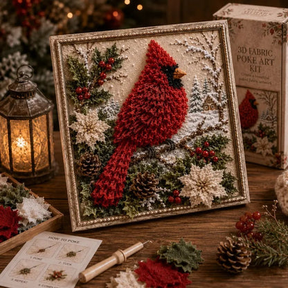🎄3D Christmas Fabric Poke Art Kit – DIY Holiday Craft for Adults & Beginners