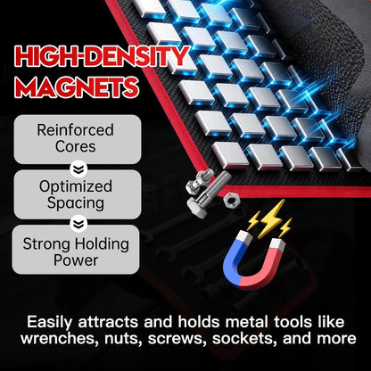 🛠️Flexible Magnetic Tool Mat & Tray Holder - Magnetic Tool Tray, Flexible Magnetic Mat, PVC & Non-Slip for Garage Workshop, Auto Repair Tools