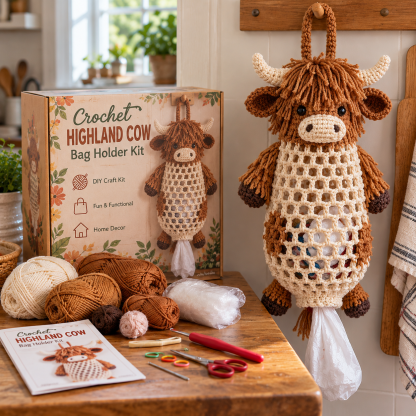 🧶 Crochet Animal Bag Holder DIY Kit ✨ Cute & Functional Hanging Storage Craft Kit