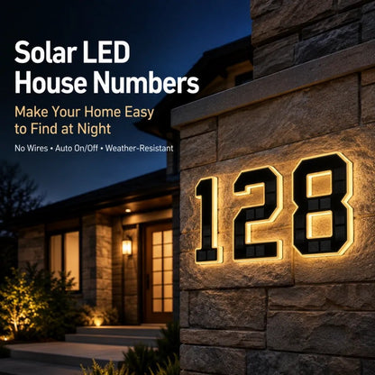💡 Modern Solar Backlit Illuminated House Numbers | Wireless Dusk-to-Dawn Address Plaque 🏡