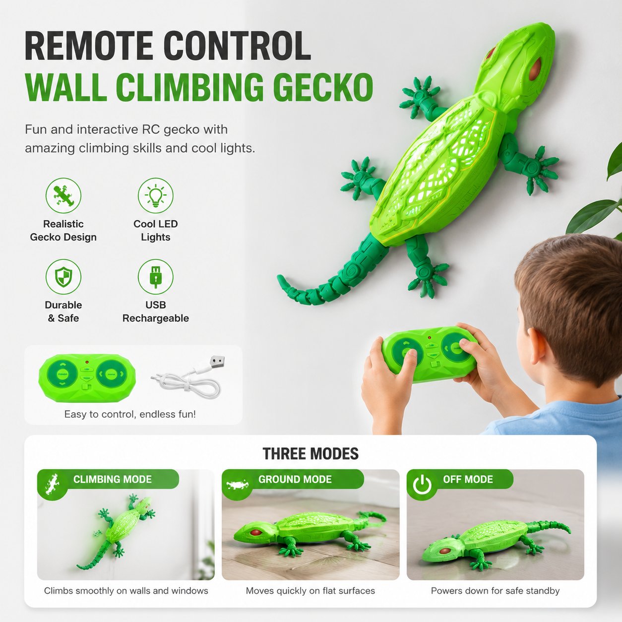 🦎 Gecko Rush Wall Climbing Remote Control Lizard Toy Gravity Defying Toy 🎮