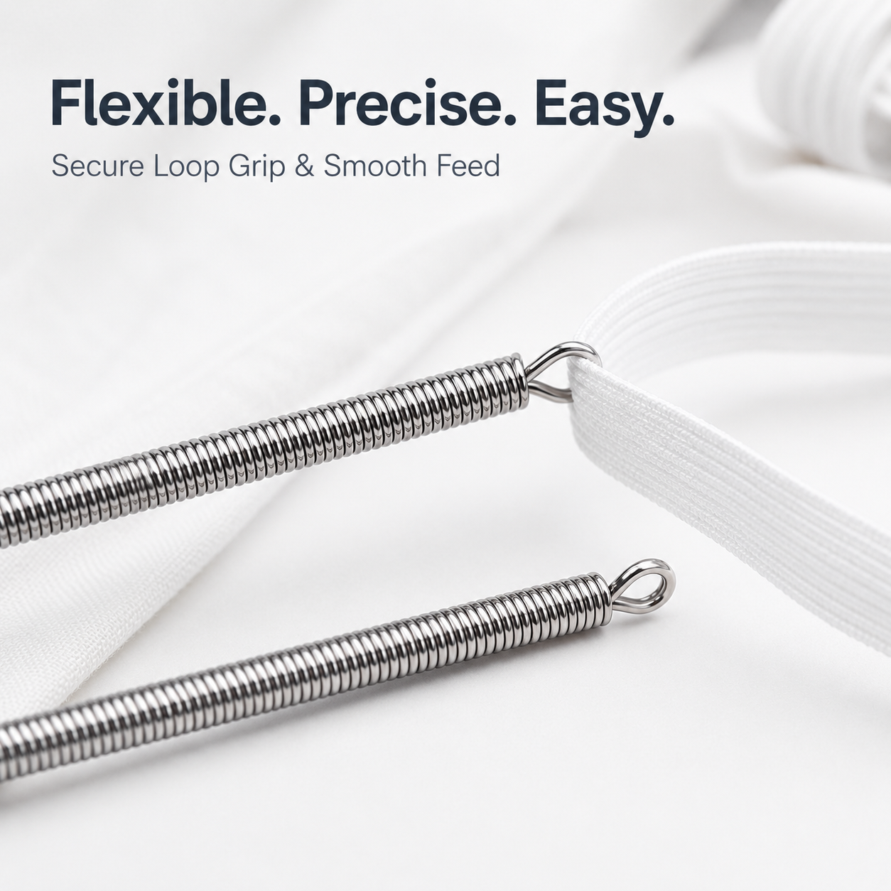 25cm Spring Loop Threader, Flexible Stainless Steel Drawstring Threader Tool,Bendable Multi-Purpose Cord Threading Tool for Eyelets, Elastic and Lace
