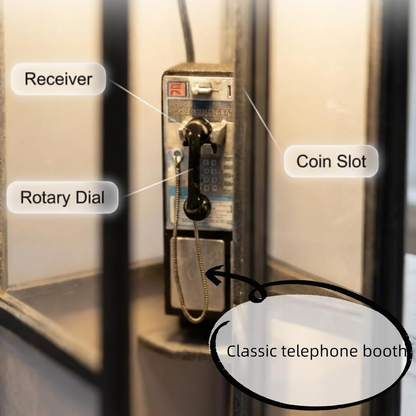 ☎️ Vintage Telephone Booth Lamp – 🏮 Warm LED Night Light with Retro Phone Details – Cozy Decor for Bedroom, Study & Office