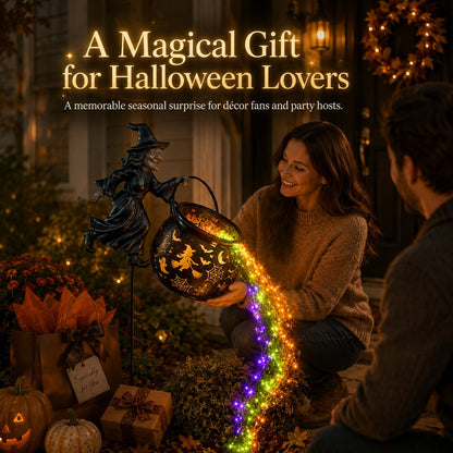 🌟2026 NEW HOT SALE 49% OFF🎃 Halloween Witch Cauldron Cascading Garden Light 🔮