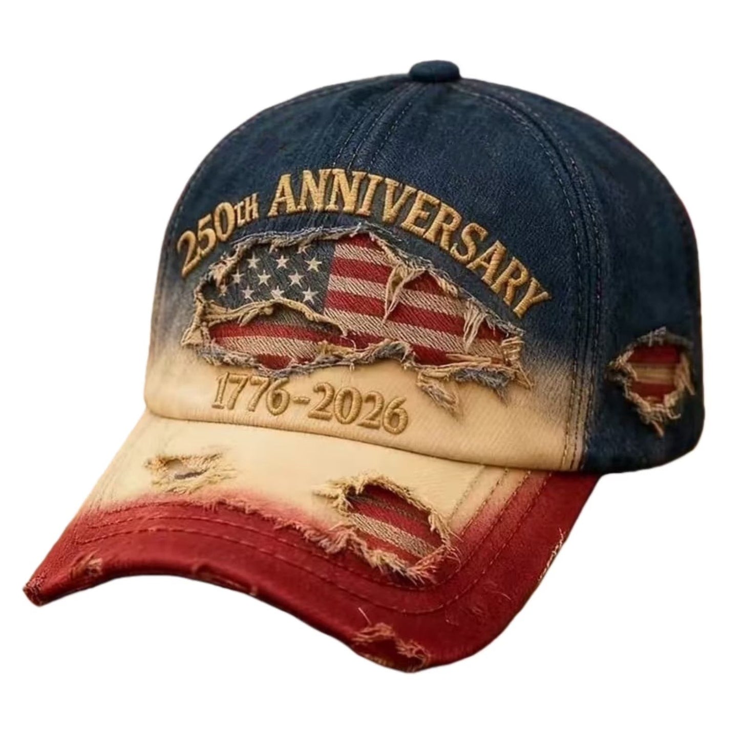 🧢🇺🇸 1776–2026 250th Anniversary Denim Cap | Patriotic Adjustable Hat