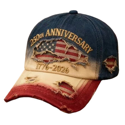 🧢🇺🇸 1776–2026 250th Anniversary Denim Cap | Patriotic Adjustable Hat