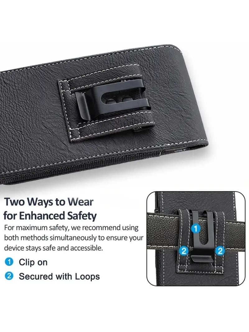 🏆 Last Day Special Price ! 🔥Waist Belt Cell Phone Pouch 📱 Multi-Pocket Leather Holster with Card Holder
