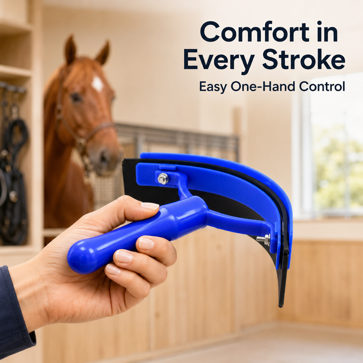 Plastic Horse Water Scrapers, Horse Sweat Brushes, and Stable Cleaning Supplies