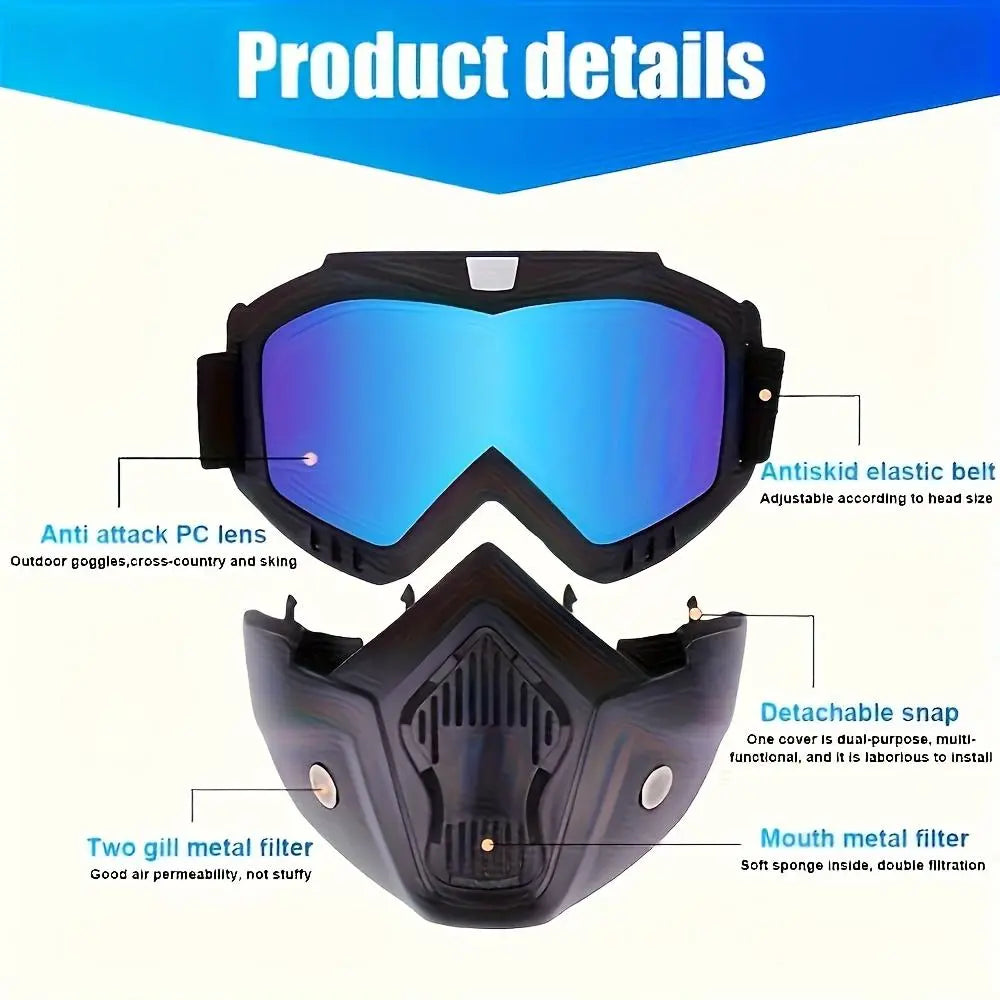 Detachable Full Face Goggle Mask