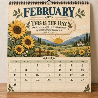 📖 2027 Psalms of Comfort & Strength Wall Calendar – 12-Month Scripture Art ✝️