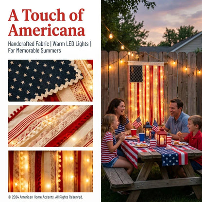 🔥 55% OFF Today Only 🇺🇸 Lighted Rag American Flag Banner ✨ Patriotic Porch Decor 🎆