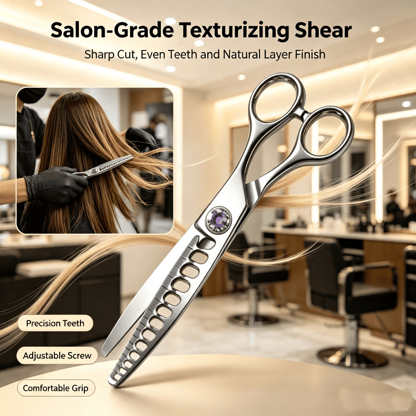 ✂️ Professional Hair Thinning Scissors – Stainless Steel Texturizing Shears