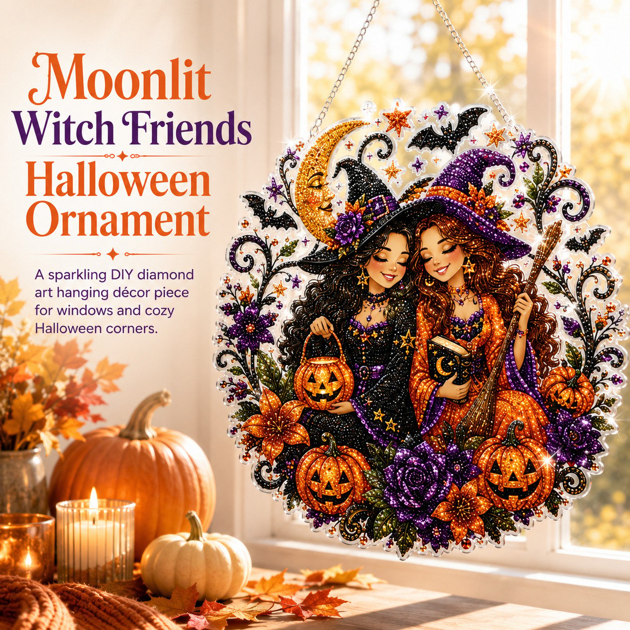 🔮DIY Witch Diamond Painting Suncatcher Ornament 🎃