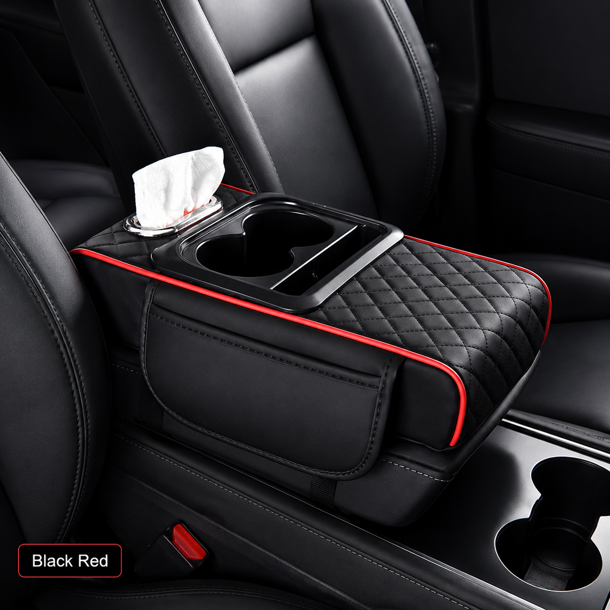 ✨ All-in-One Car Armrest Organizer – Cup Holder, Tissue Box & Side Storage