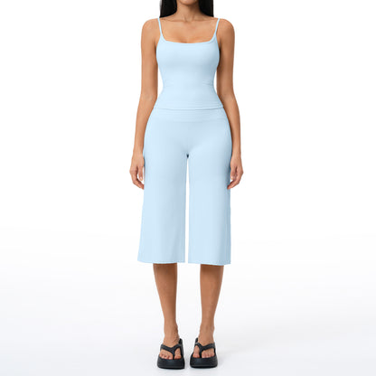 🧘 Women's 2-Piece Tank & Cropped Wide-Leg Activewear Set ✨