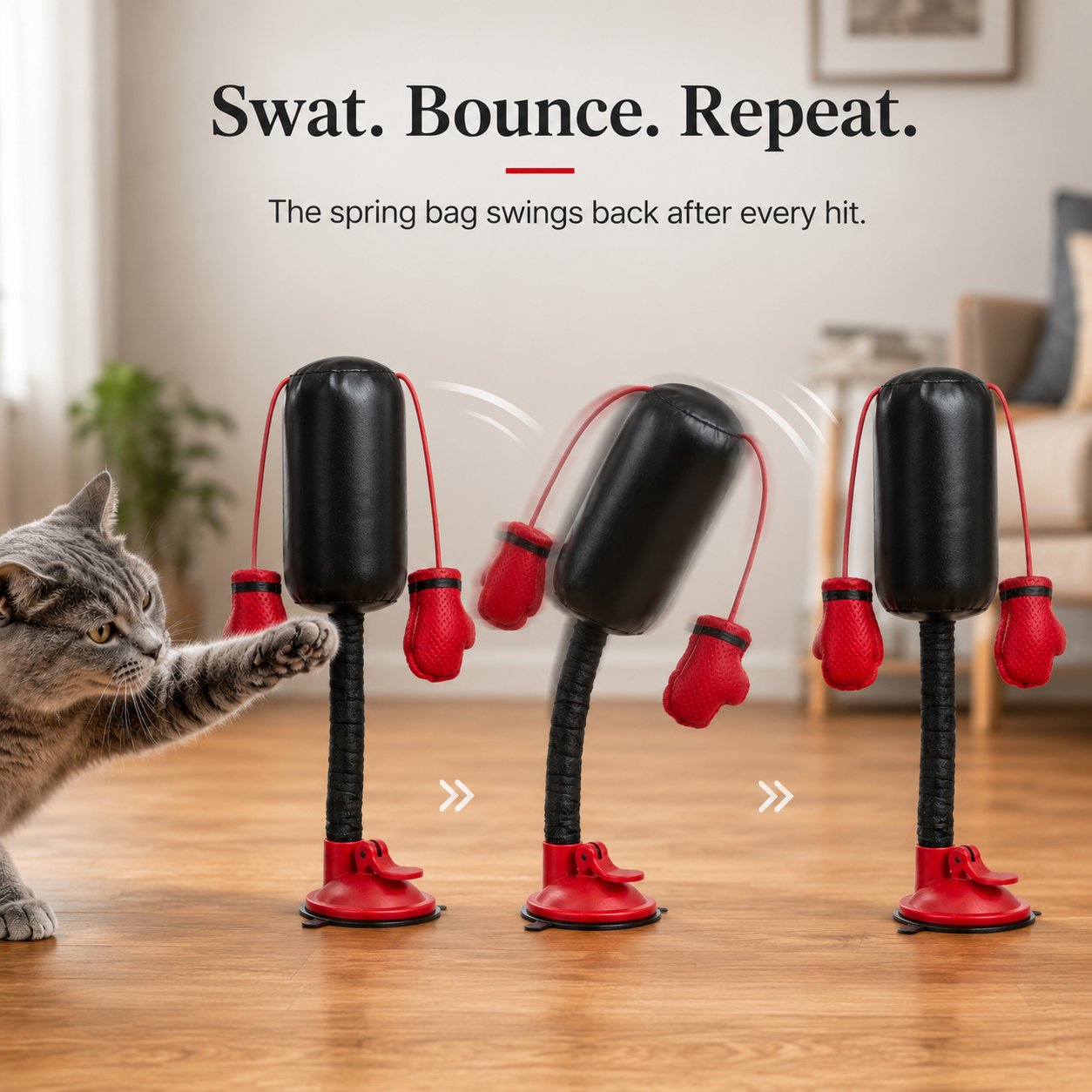 🥊 Interactive Cat Boxing Toy – Catnip Punching Bag with Strong Suction Base🐱