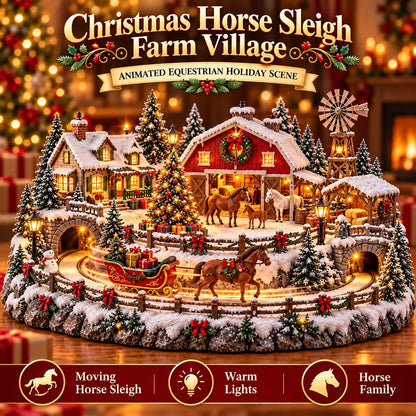 🐮 Highland Cow Christmas Farm Village – Lighted Farmhouse Holiday Scene