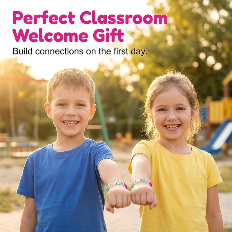 🏆Limited Time Sale 49% OFF✨🌈Pack of 25 Welcome BeadBracelets - StrengthenClassroom Friendship & SpreadWarm Kindness!