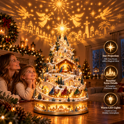 ✝️ Lighted Nativity Christmas Village – Bethlehem Scene with Warm LED Lights
